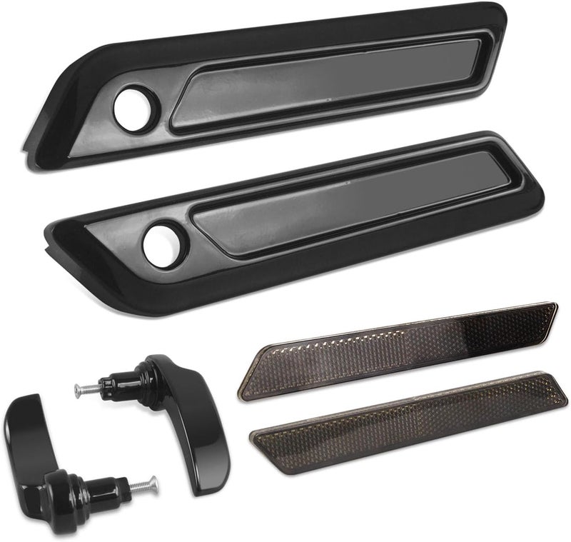 SWESGI Saddle Bag Latch Cover Lid Hinge Latch Covers and Saddlebag Lid Lifters Lever Latch Kit Fit for Harley Touring Street Glide Electra Glide 2014-2024(Lever B+Reflectors B) - Image 5